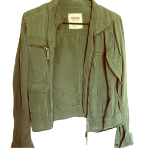 Mossimo Army Green Zipup Jacket size med Pockets Like New